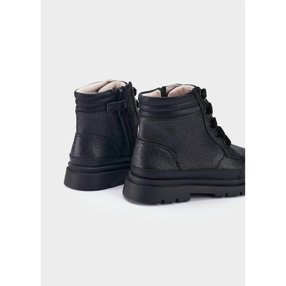 NEW MAYORAL girls\' glitter biker boots in black glitter